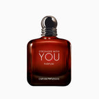 Refect Beauty Emporio Armani Stronger With You Parfum for men in a deep amber glass bottle with a metallic cap.