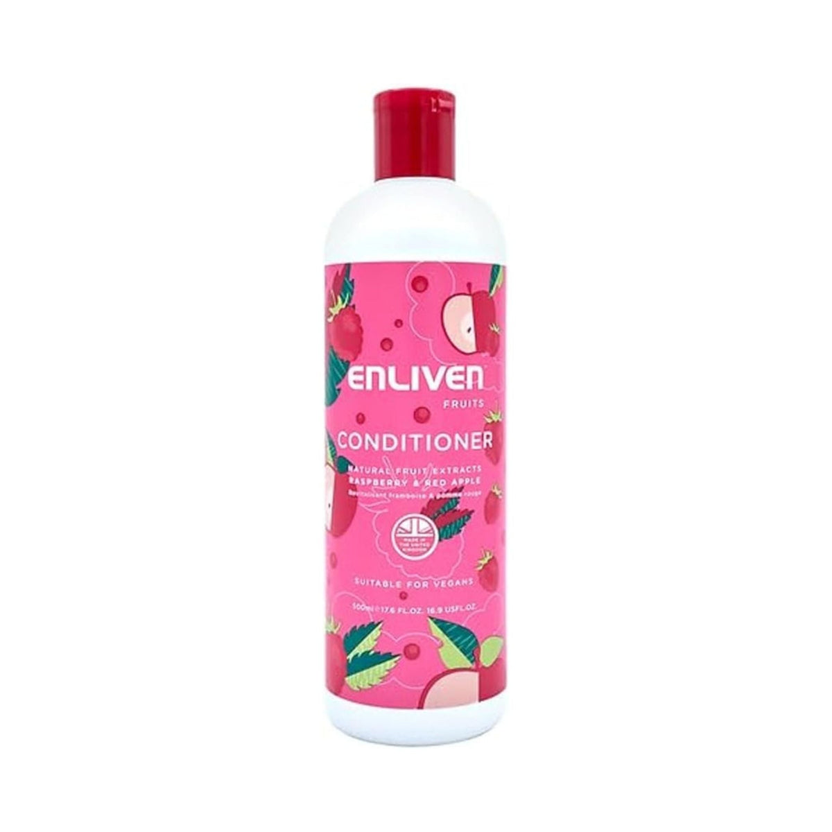 Refect Beauty Enliven Fruit Extracts conditioner bottle with raspberry and red apple design for all hair types