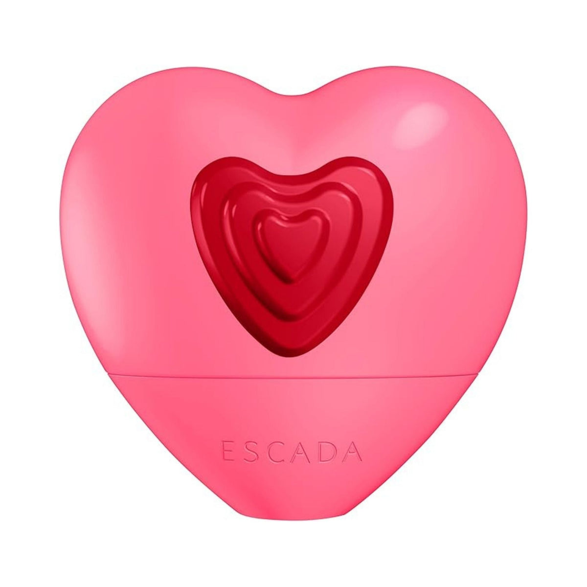 Refect Beauty Escada Candy Love heart-shaped pink perfume bottle with a red center detail