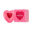 Refect Beauty Escada Candy Love heart-shaped pink perfume bottle and matching striped box packaging
