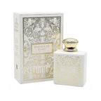 Refect Beauty French Avenue Essence De Blanc unisex perfume bottle and box with white and gold ornate detailing.