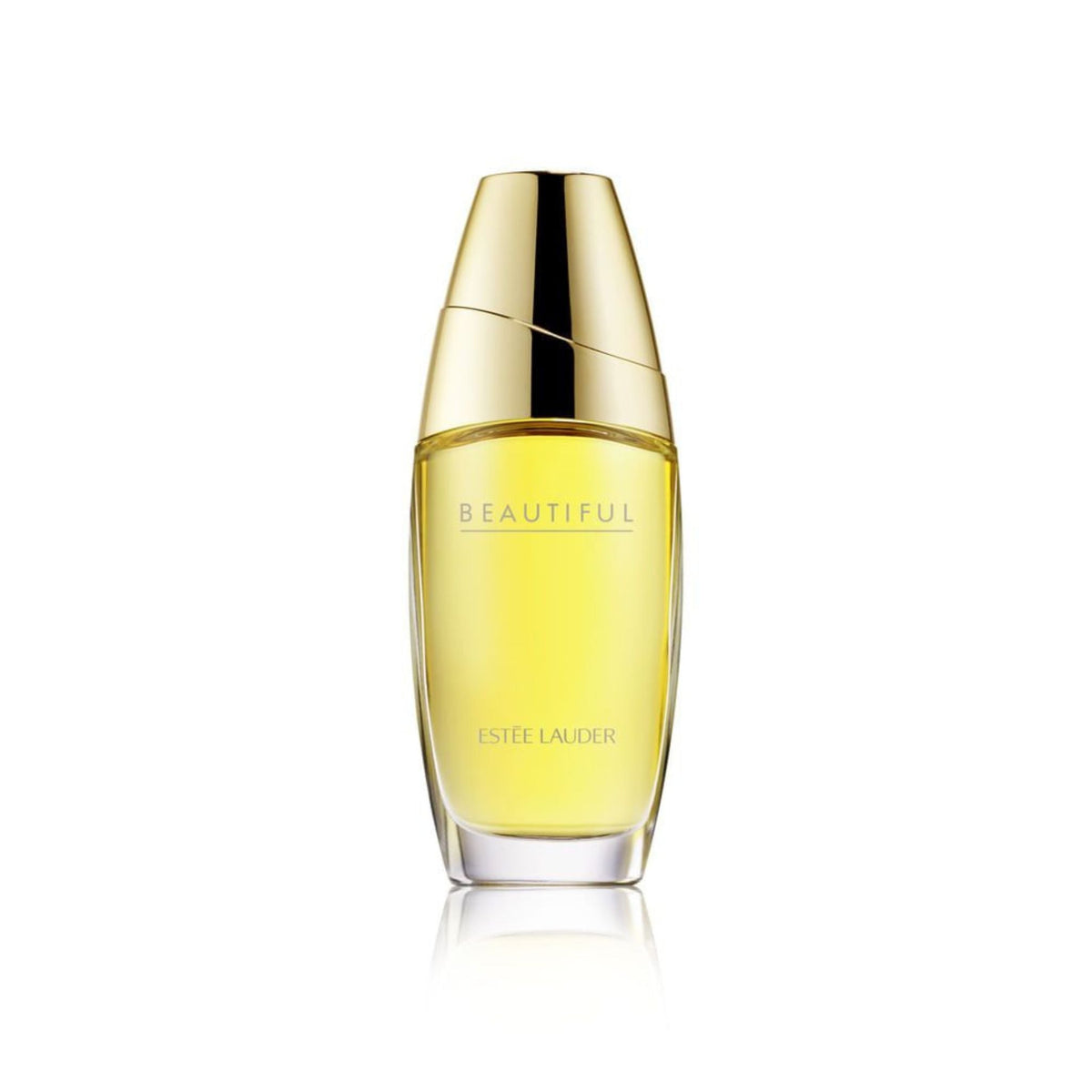 Refect Beauty Estée Lauder Beautiful Eau de Parfum in a sleek glass bottle with a gold cap on a white background.