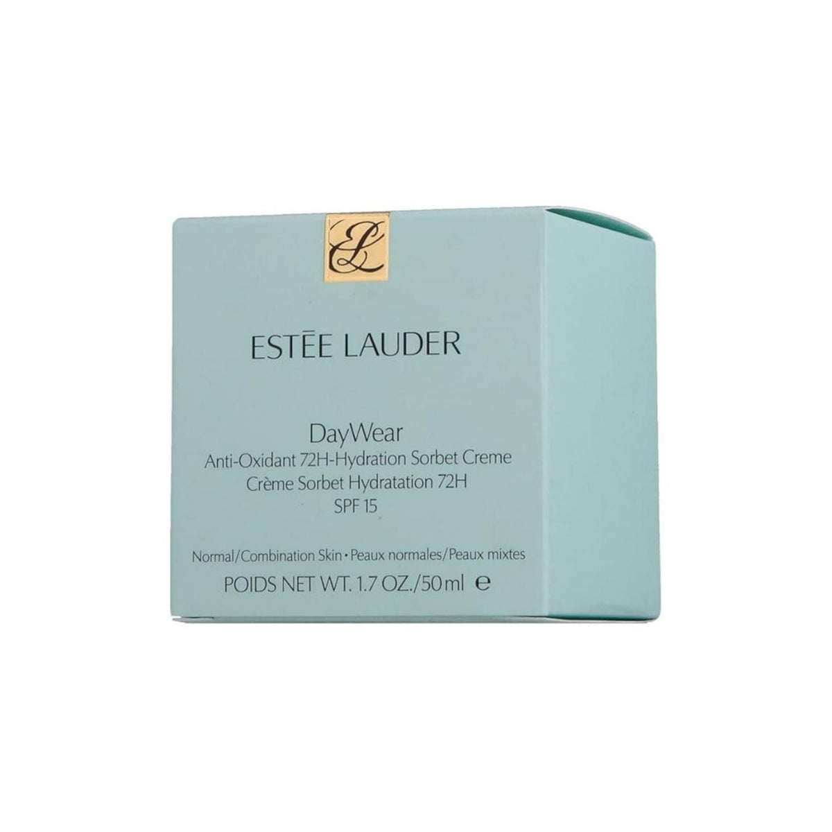 Refect Beauty Estée Lauder DayWear 72H-Hydration Sorbet Crème SPF 15 in a light blue square box.
