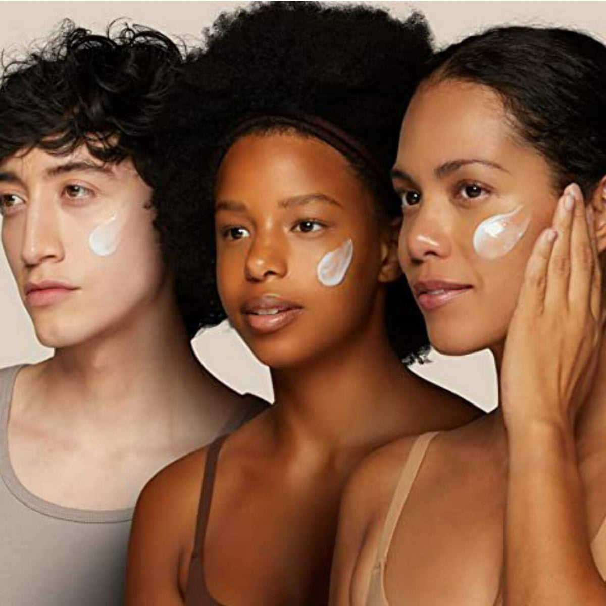 Refect Beauty models applying Estee Lauder Advanced Night Repair eye gel-cream to their cheekbones and under-eye areas