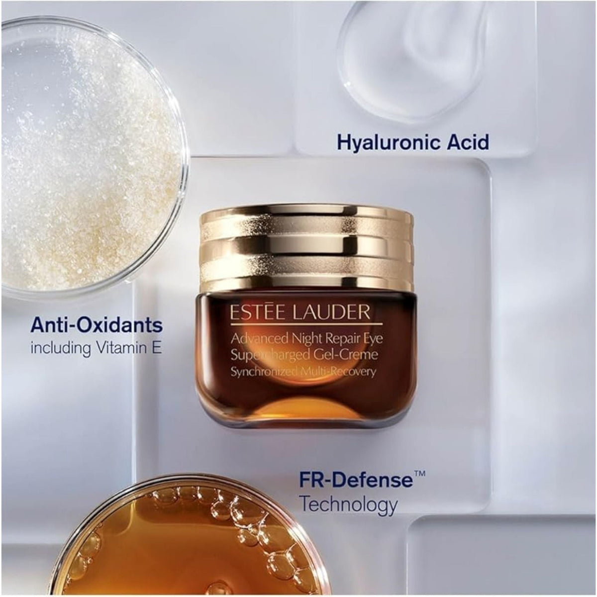 Refect Beauty Estée Lauder Advanced Night Repair eye gel-creme jar with hyaluronic acid and antioxidant ingredients
