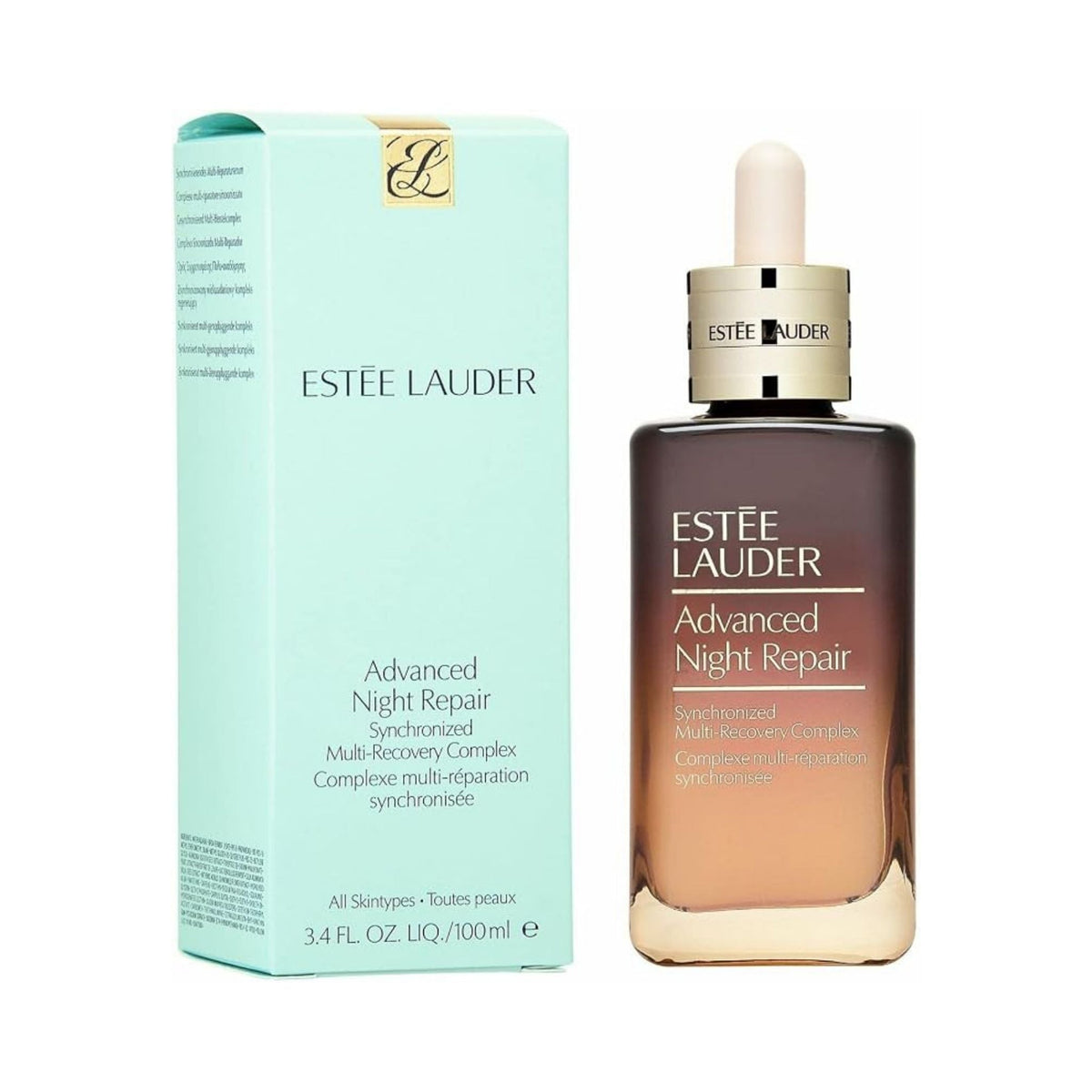 Refect Beauty Estée Lauder Advanced Night Repair serum bottle and its light blue packaging box