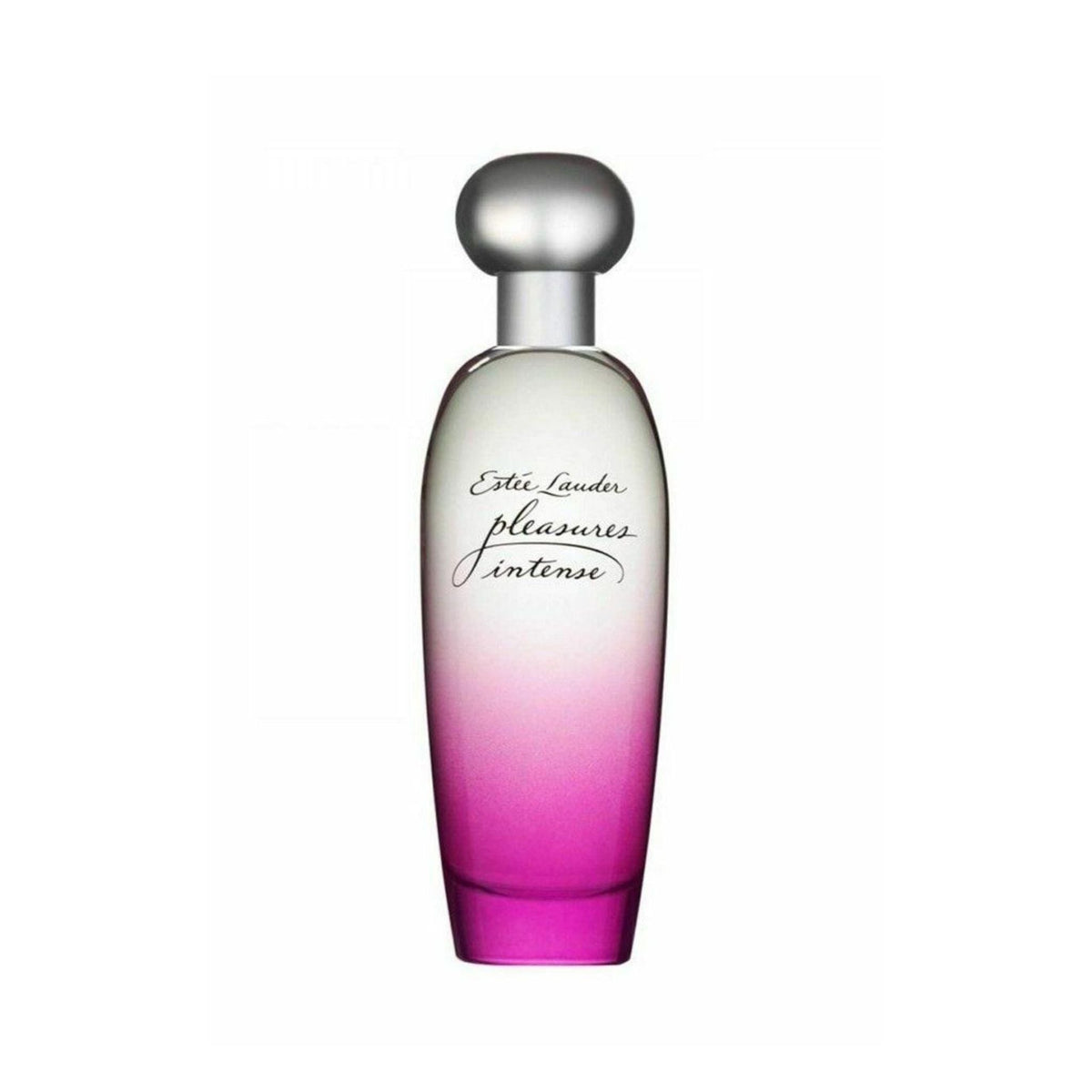 Refect Beauty Estée Lauder Pleasures Intense Eau de Parfum in a tall glass bottle with a pink gradient base.