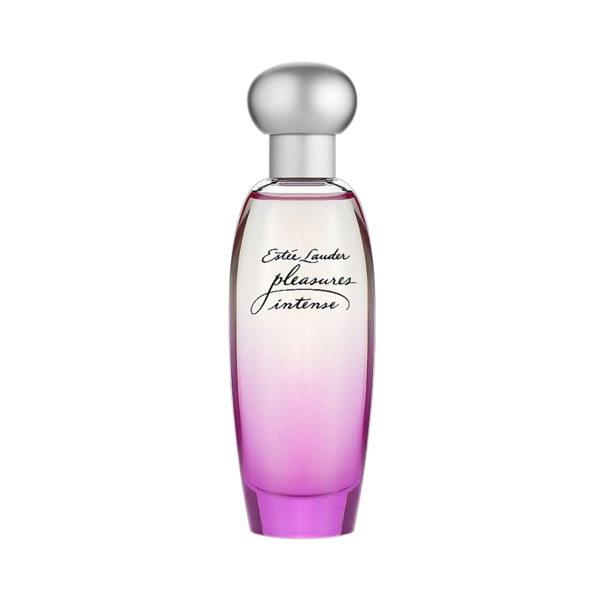 Refect Beauty Estée Lauder Pleasures Intense Eau de Parfum in a tall, elegant glass bottle with a pink gradient.
