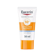 Refect Beauty Eucerin Sun Face Sensitive Protect Cream SPF 50+ in a 50ml tube for sensitive and dry skin.