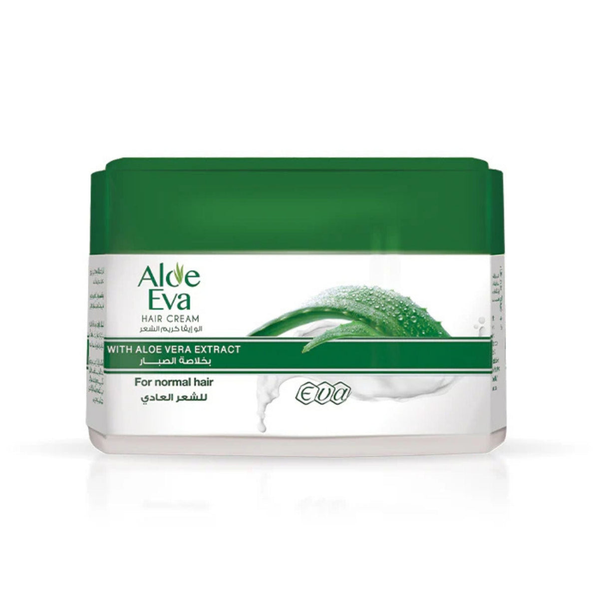 Refect Beauty Eva Aloe Vera hair cream jar for normal hair, featuring a green lid and nourishing leave-in formula.
