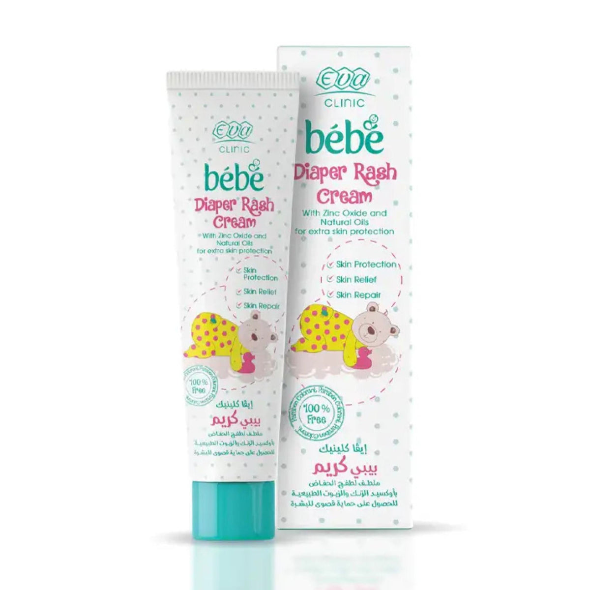 Refect Beauty Eva Clinic Bebe diaper rash cream tube and box with zinc oxide for soothing baby skin irritation