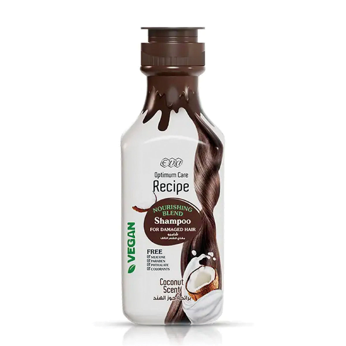 Refect Beauty Eva Optimum Care coconut scented nourishing shampoo for damaged hair in a pump bottle