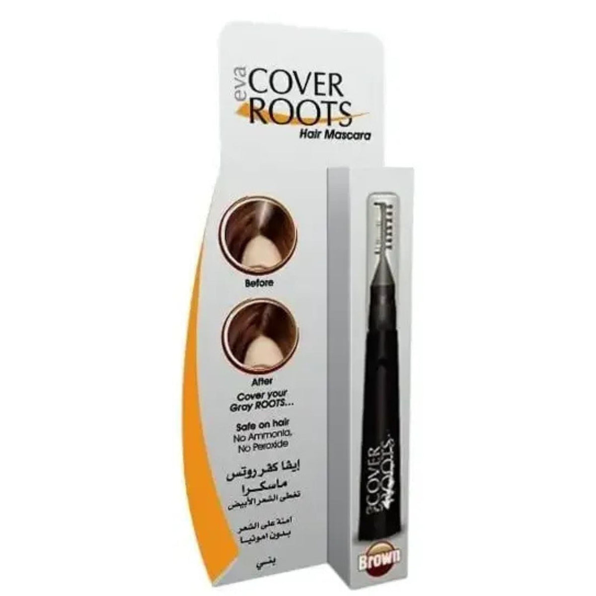 Refect Beauty Eva Cover Roots Hair Mascara in brown for instant grey root coverage with a precise brush applicator
