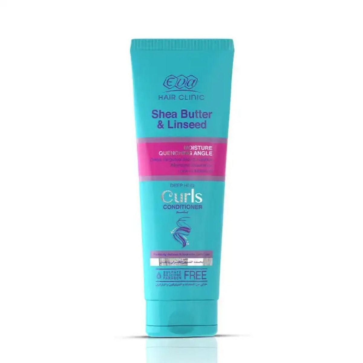 Refect Beauty Eva Hair Clinic Curls Conditioner in a turquoise tube for moisturizing and defining curly hair.