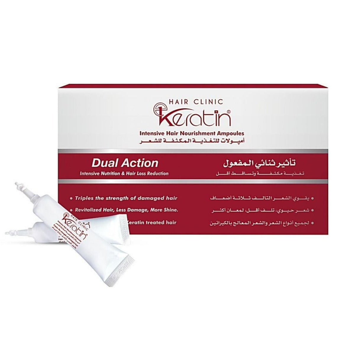 Refect Beauty Eva Hair Clinic Keratin Ampoules box and individual treatment tubes for repairing damaged hair