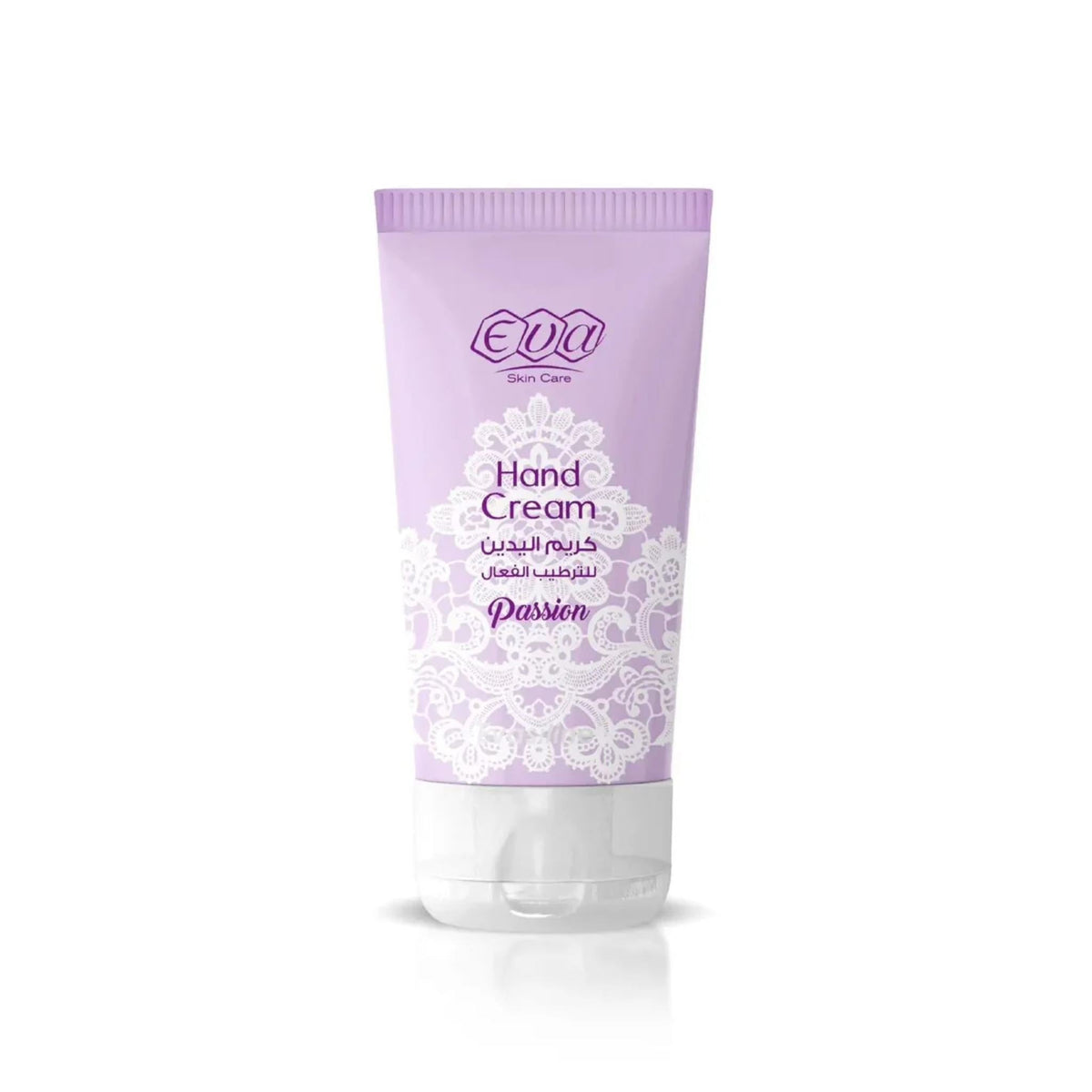 Refect Beauty Eva Hand Cream Passion in a light purple tube with white lace pattern for nourishing dry skin.