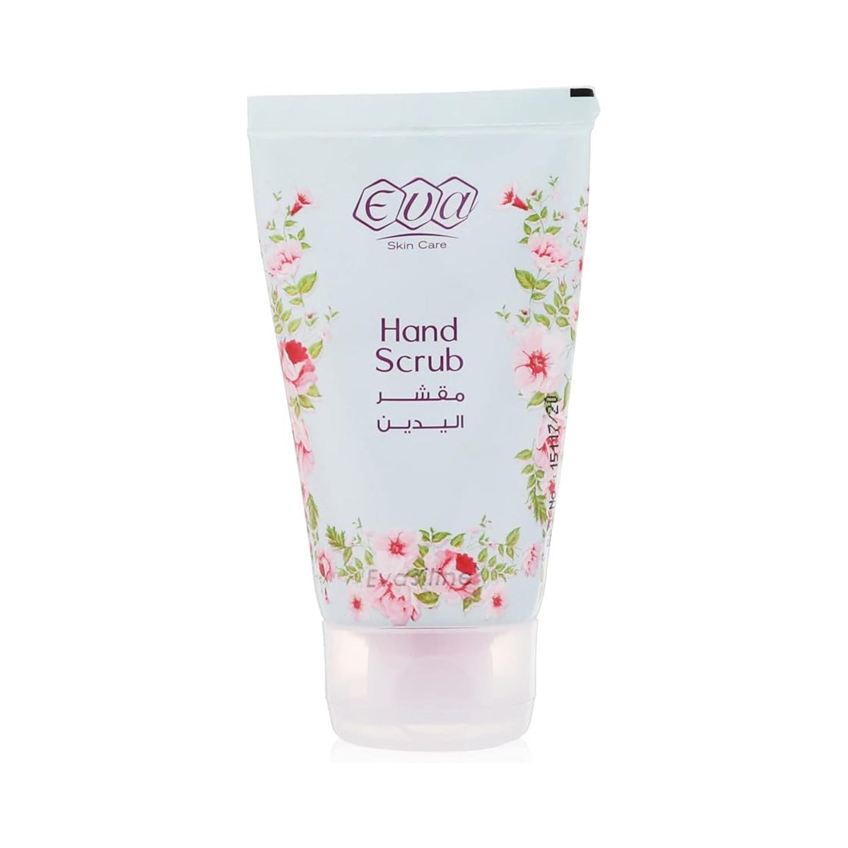 Refect Beauty Eva Evaseline Hand Scrub in a floral-patterned 50ml squeeze tube for exfoliating and softening skin.