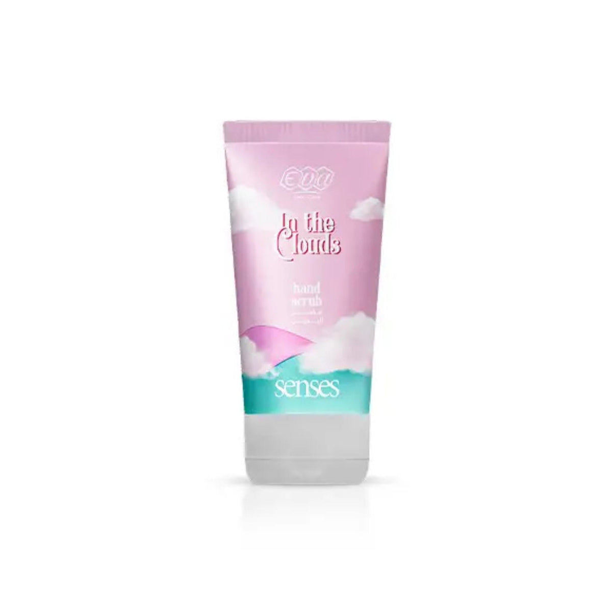 Refect Beauty Eva In The Clouds Senses hand scrub in a pink and blue tube with cloud graphics for exfoliating skin
