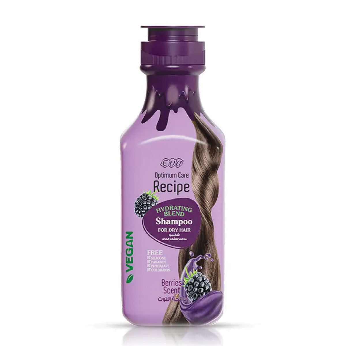 Refect Beauty Eva Optimum Care hydrating shampoo with berries scent in a purple bottle for dry hair