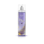 Refect Beauty Eva Senses Love Tale body splash in a purple bottle with gold star accents and a clear spray cap.