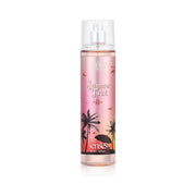 Refect Beauty Eva Senses Summer Twist body splash in a clear spray bottle with a tropical palm tree design