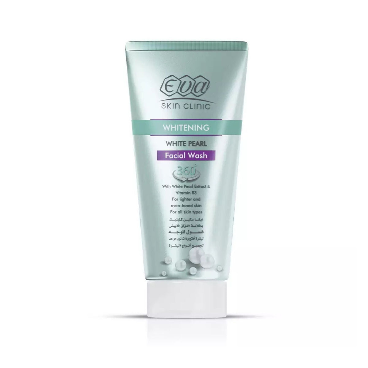 Refect Beauty Eva Skin Clinic White Pearl facial wash tube for brightening and cleansing skin with pearl extract