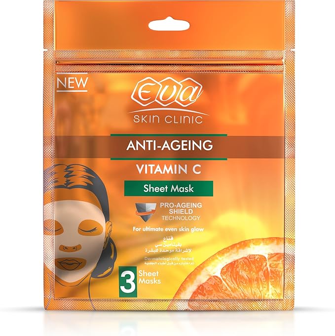 Refect Beauty Eva Vitamin C sheet mask pack of 3 for brightening and anti-aging skin care