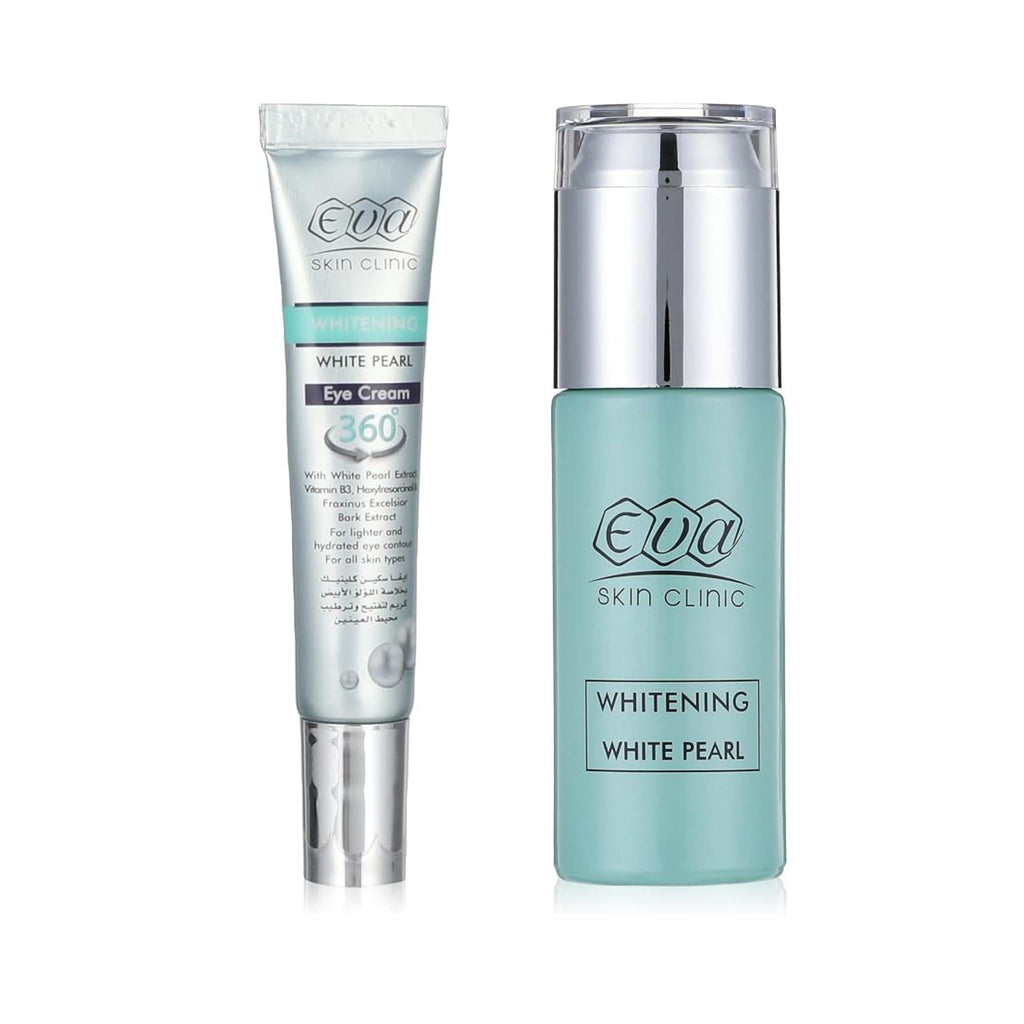 Refect Beauty Eva White Pearl whitening night cream and eye contour cream set for brightening and hydration.