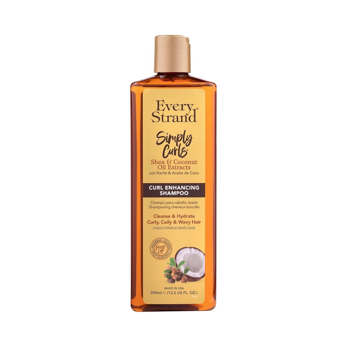Refect Beauty Every Strand Simply Curls shampoo bottle with shea and coconut oil for curly and wavy hair