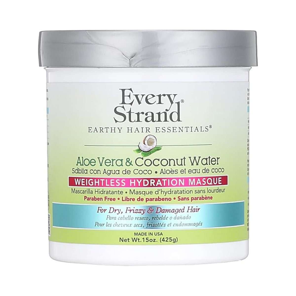 Refect Beauty Every Strand Aloe Vera and Coconut Water hair mask in a white jar for dry and damaged hair