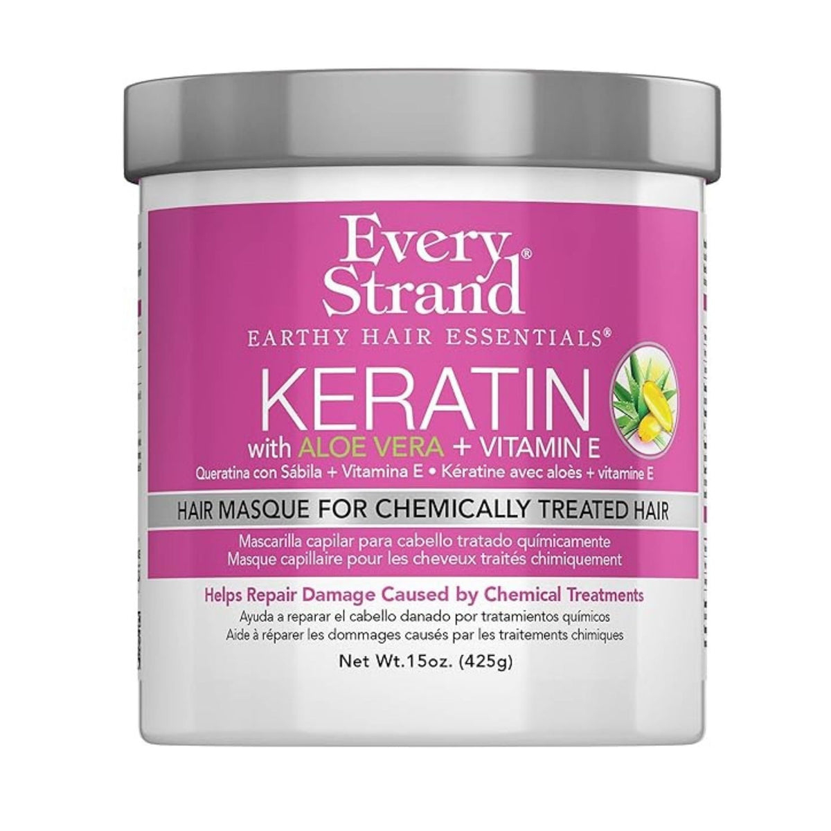 Refect Beauty Every Strand Keratin hair mask jar with aloe vera and vitamin E for repairing damaged hair