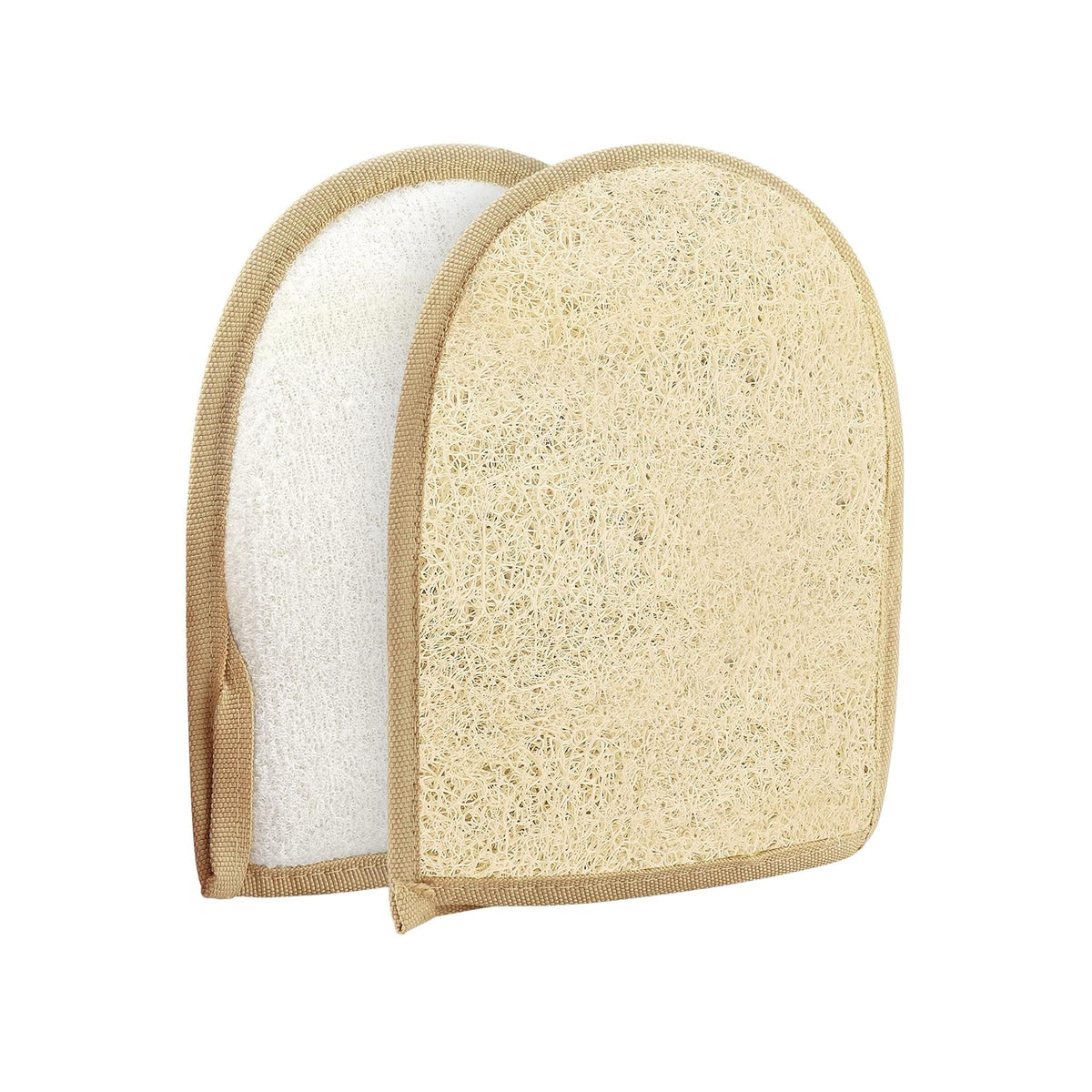 Refect Beauty exfoliating bath mitts with dual-sided textured mesh and soft sponge for gentle body cleansing