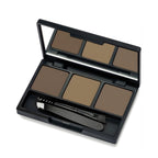 Refect Beauty Golden Rose eyebrow styling kit with three shades of brow powder, styling wax, tweezers, and brush. Ash