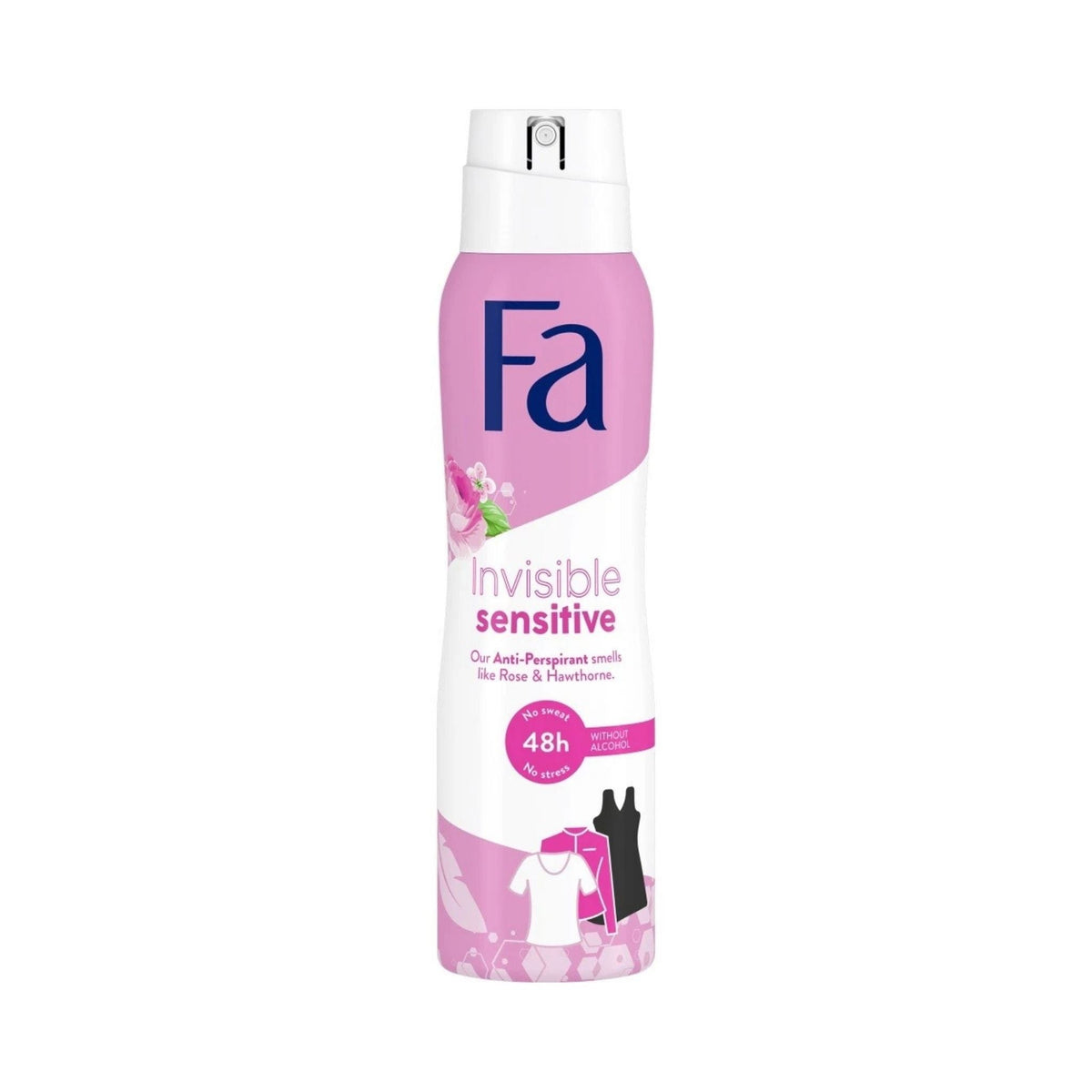 Refect Beauty Fa Invisible Sensitive Pure Freshness deodorant spray in a pink bottle with floral rose design