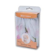 Refect Beauty Faisai floral print hair turban shower cap in clear retail packaging for waterproof hair protection.