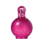 Refect Beauty Fantasy Britney Spears eau de parfum in a round, bright pink bottle with green crystal accents.