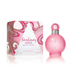 Refect Beauty Britney Spears Fantasy Sheer Eau de Toilette bottle and pink patterned box on a white background.