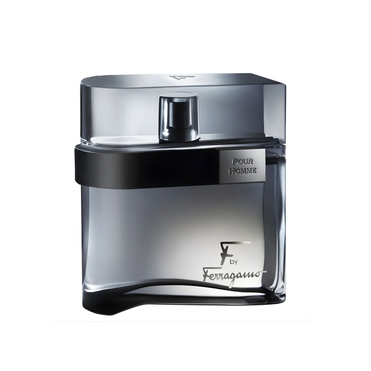 Refect Beauty Salvatore Ferragamo F By Ferragamo Black eau de toilette bottle with a sleek dark glass design.
