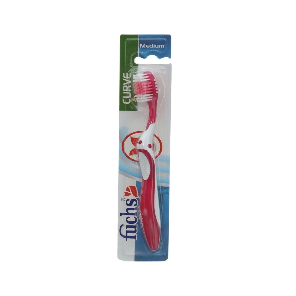 Refect Beauty Fuchs Curve medium manual toothbrush in pink and white packaging for effective daily oral hygiene