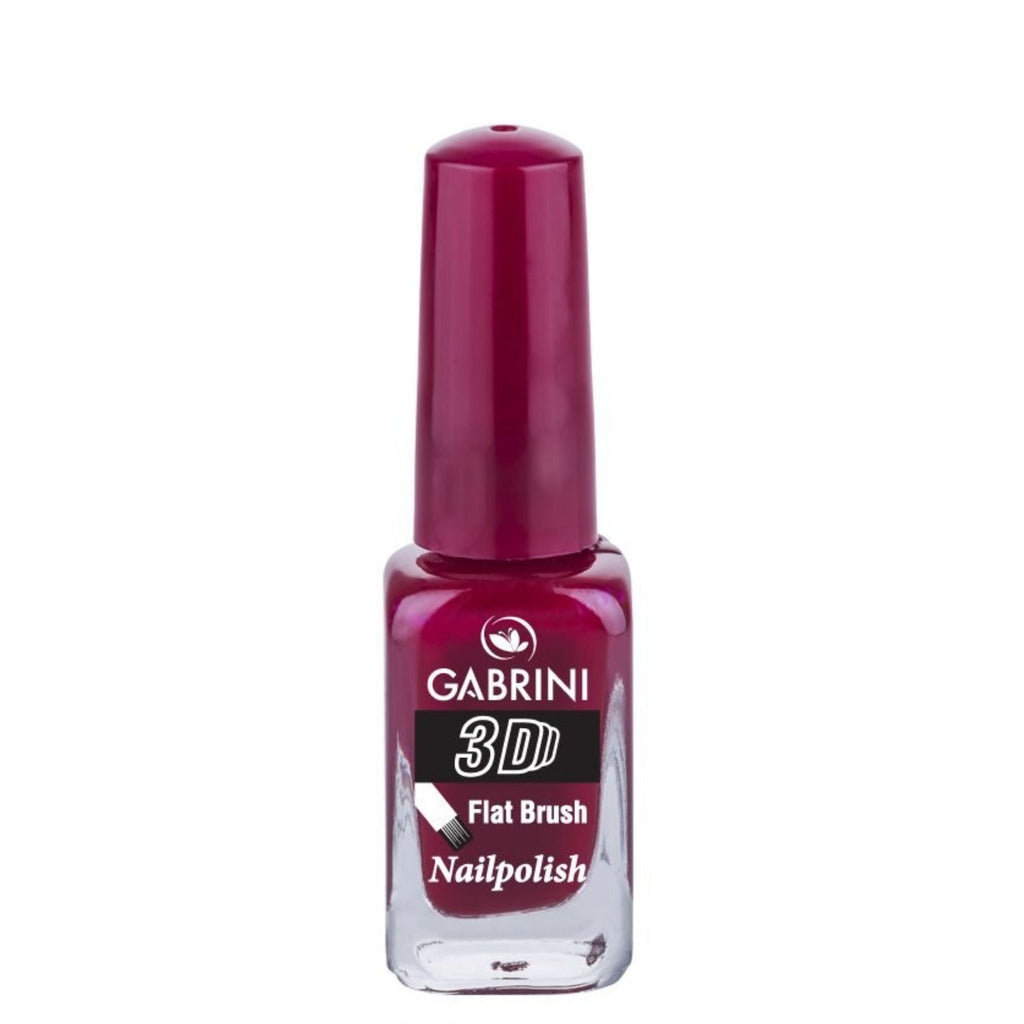 Refect Beauty Gabrini 3D nail polish in a deep magenta shade with a glossy finish and flat brush applicator 42