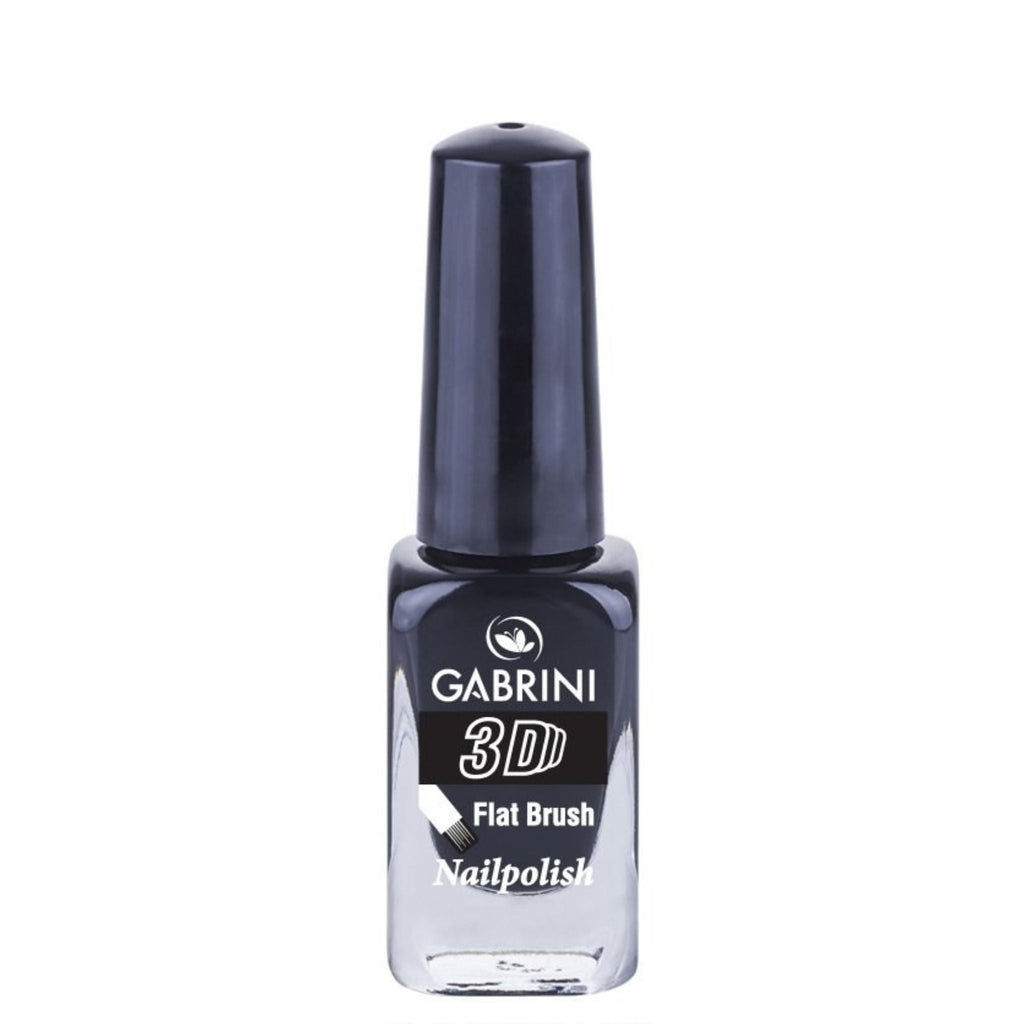 Refect Beauty Gabrini 3D nail polish in a deep black shade with a glossy finish and flat brush applicator 59