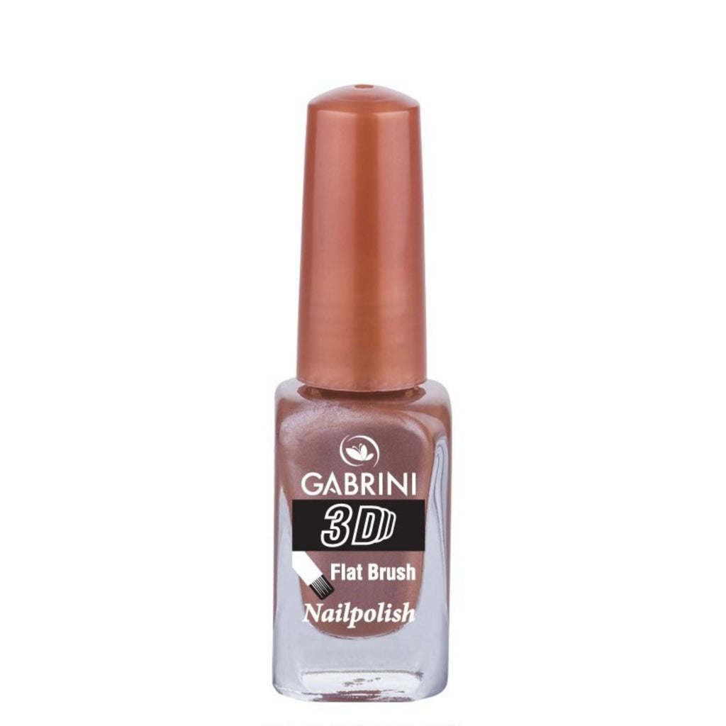 Refect Beauty Gabrini 3D nail polish in a metallic bronze shade with a glossy finish in a clear glass bottle. 74