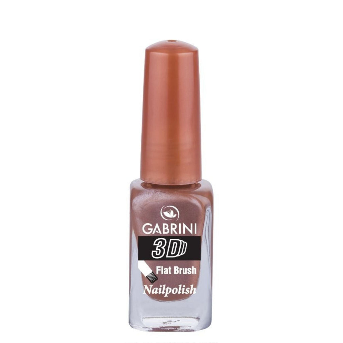 Refect Beauty Gabrini 3D nail polish in a metallic bronze shade with a glossy finish in a clear glass bottle. 74