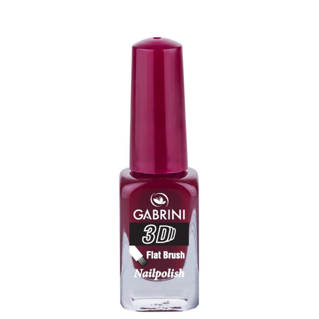 Refect Beauty Gabrini 3D nail polish in a deep berry red shade with a glossy finish in a glass bottle. 38