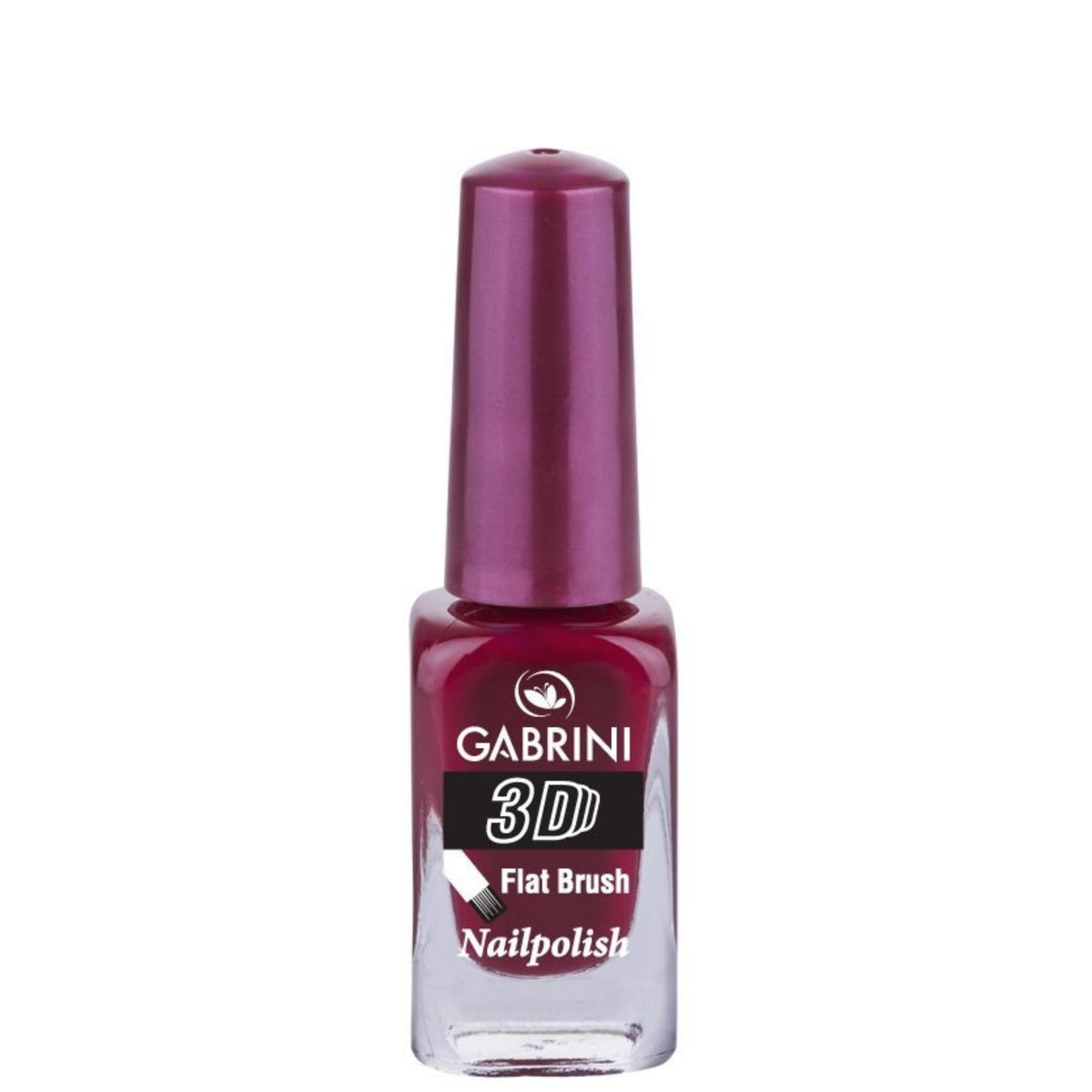 Refect Beauty Gabrini 3D nail polish in a deep burgundy shade with a glossy finish and flat brush applicator 69