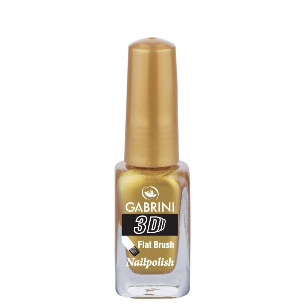 Refect Beauty Gabrini 3D nail polish in a metallic gold shade with a glossy finish and flat brush applicator 71