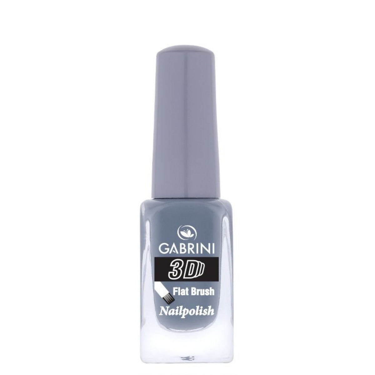 Refect Beauty Gabrini 3D nail polish in a soft grey shade with a glossy finish and flat brush applicator 31