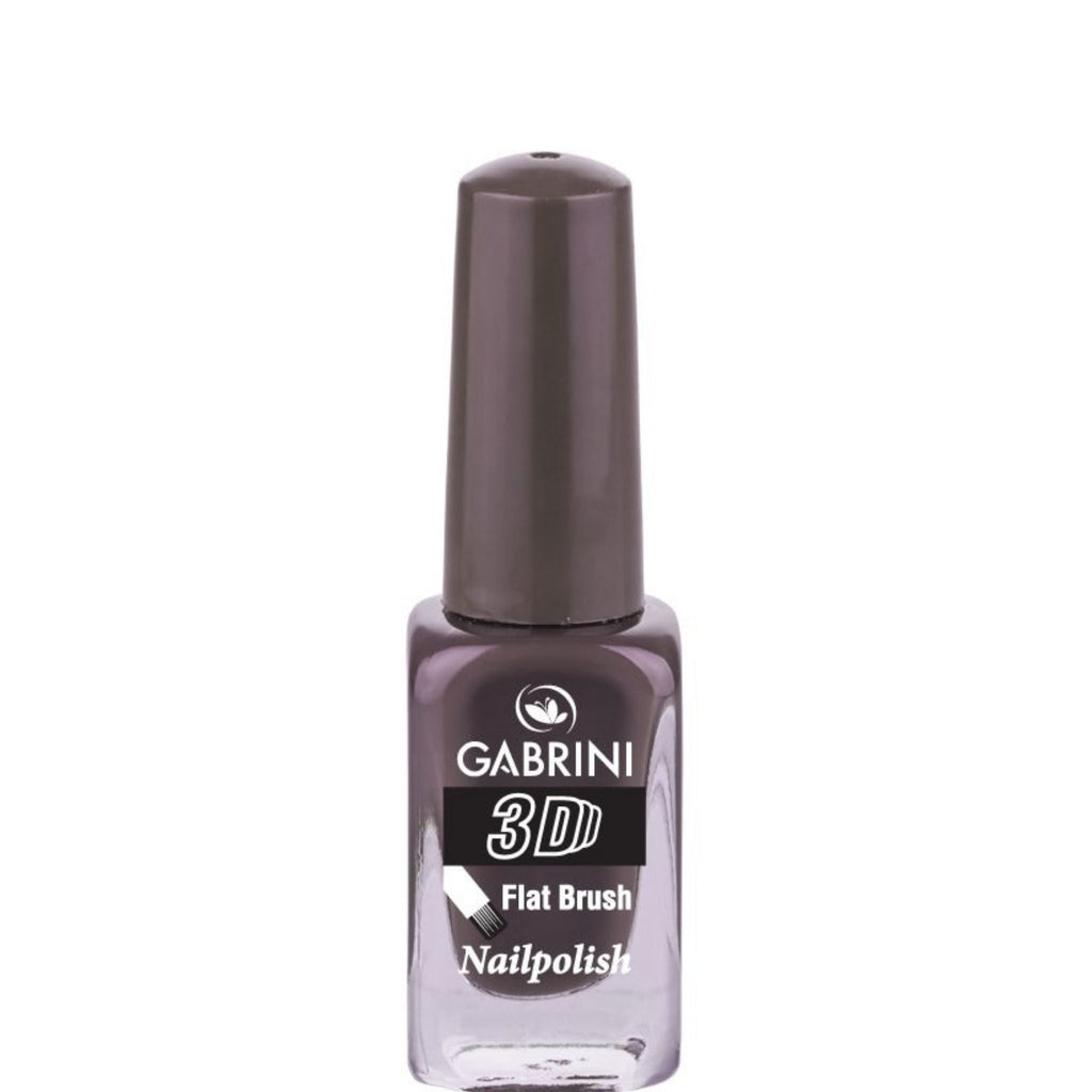 Refect Beauty Gabrini 3D nail polish in a deep greyish-brown shade with a glossy finish and flat brush applicator 09
