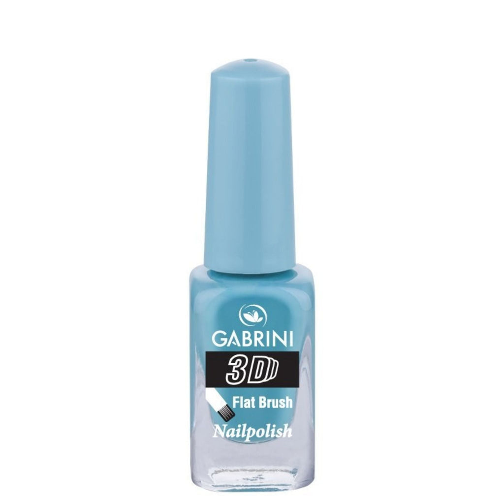 Refect Beauty Gabrini 3D nail polish in a vibrant light blue shade with a glossy finish and flat brush applicator 53