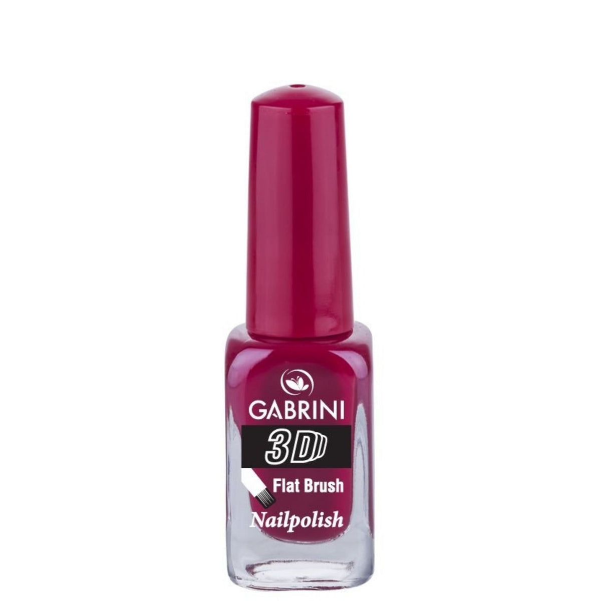 Refect Beauty Gabrini 3D nail polish in a vibrant magenta shade with a glossy finish and flat brush applicator. 23